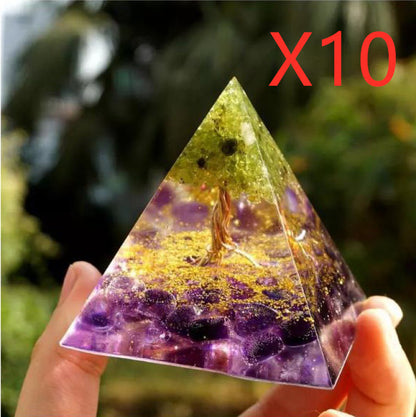 Pyramid Decoration Natural Crystal Gravel Energy Tower