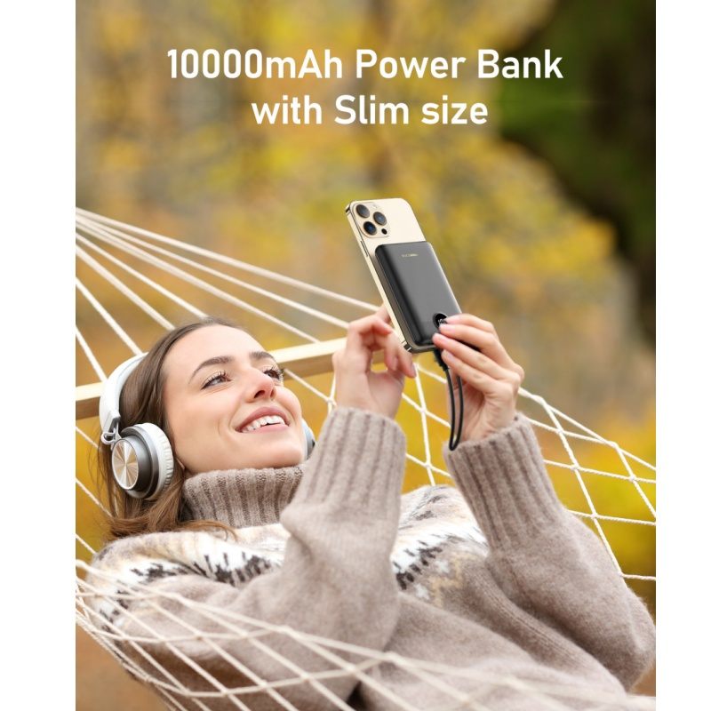 Mini Power Bank 10000mAh, 22.5W Fast Charging Small Portable Charger with PD 3.0 &amp; QC 3.0,USB C Slim Lightweight iPhone Charger, Dual Output Compatible with iPhone, Samsung,Travel Must Haves