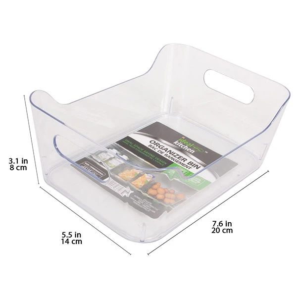 Clear Space Plastic Bins 3 Piece Set-1 Large, 1 Medium, 1 Small-Perfect Kitchen Organization or Pantry Storage – Fridge Organizer, Cabinet Organizers, Storage Bins,, Pantry Organizer, Clear Storage Containers