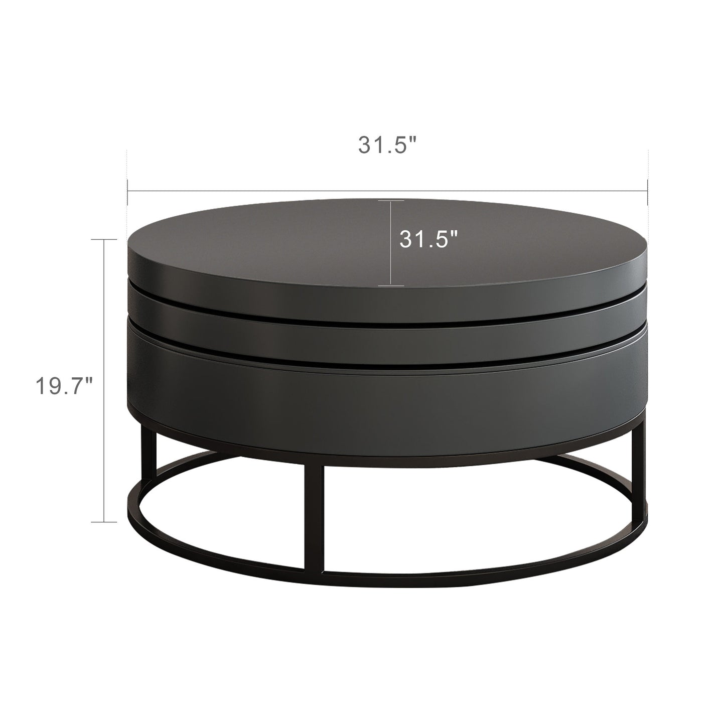 Creative Design Coffee Table Set for Living Room Round Wood Swivel Modern Coffee Table with Storage