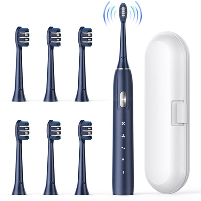 Electric Toothbrush for Adults - Rechargeable Electric Toothbrushes with Brush Heads & Holder, Travel Case, Power Electric Toothbrush with Holder，3 Hours Charge for 120 Days