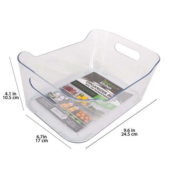 Clear Space Plastic Bins 3 Piece Set-1 Large, 1 Medium, 1 Small-Perfect Kitchen Organization or Pantry Storage – Fridge Organizer, Cabinet Organizers, Storage Bins,, Pantry Organizer, Clear Storage Containers