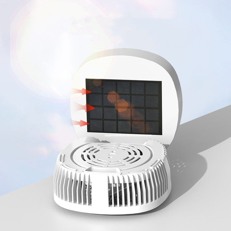 Solar Power Portable Fan Outdoor Fan with LED Lights