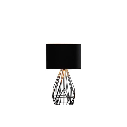 Industrial Farm Metal Cage Black Table Lamp