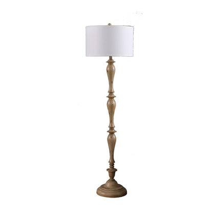 Coastal Wood Effect Polyresin Floor Lamp