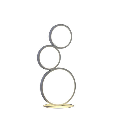 17&quot; In 3-Ring Shaped Odu White Led Minimalist Metal Table Lamp