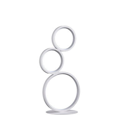 17&quot; In 3-Ring Shaped Odu White Led Minimalist Metal Table Lamp