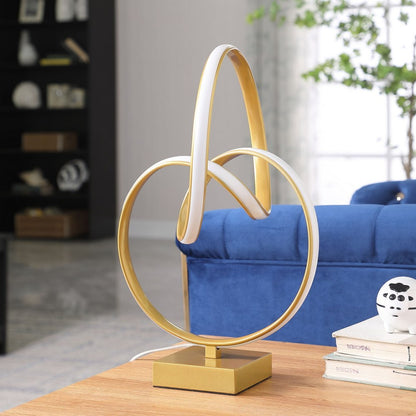 Abstract Infinity Matte Gold Modern Table Lamp