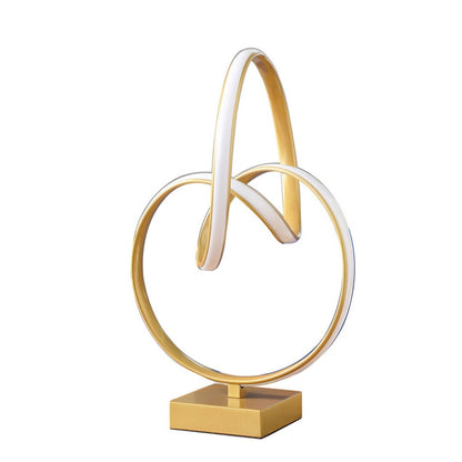 Abstract Infinity Matte Gold Modern Table Lamp