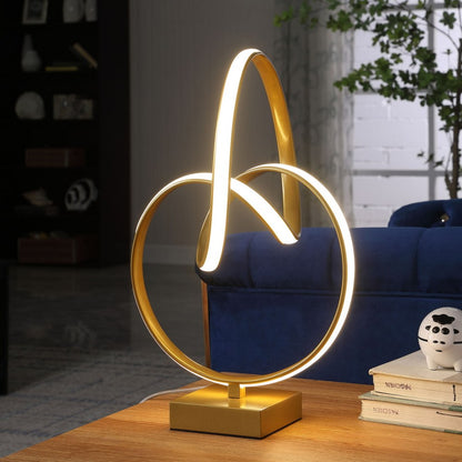 Abstract Infinity Matte Gold Modern Table Lamp