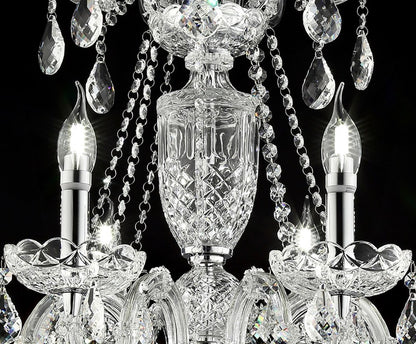 Eilish Silver Crystal 8-Led Light Chandelier