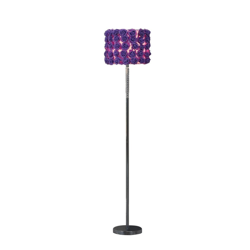 Lavender Roses In Bloom Acrylic/Metal Floor Lamp