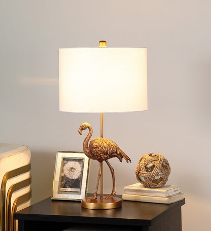 Matte Gold Flamingo Resin Table Lamp