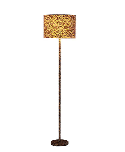 Faux Suede Leopard Print Floor Lamp