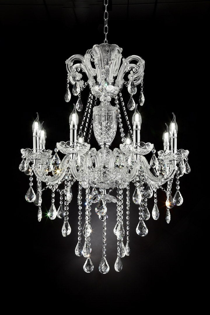 Eilish Silver Crystal 8-Led Light Chandelier