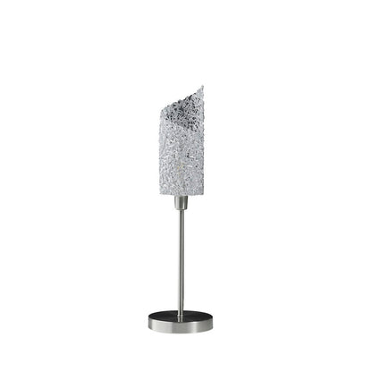 Aldo Upright Concave Aluminum Brush Silver Table Lamp