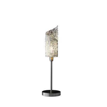 Aldo Upright Concave Aluminum Brush Silver Table Lamp