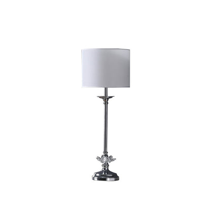 Buffet Crystal Floral Chrome Metal Table Lamp