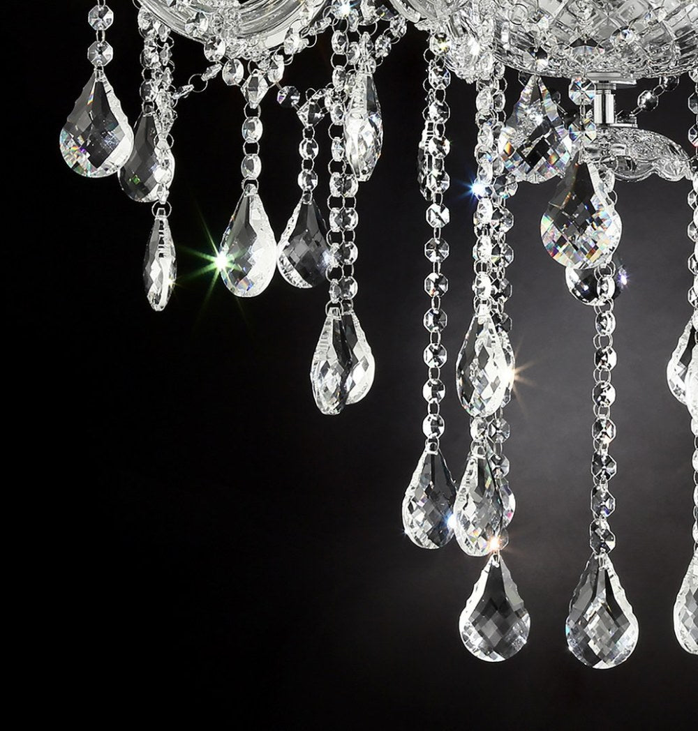 Eilish Silver Crystal 8-Led Light Chandelier