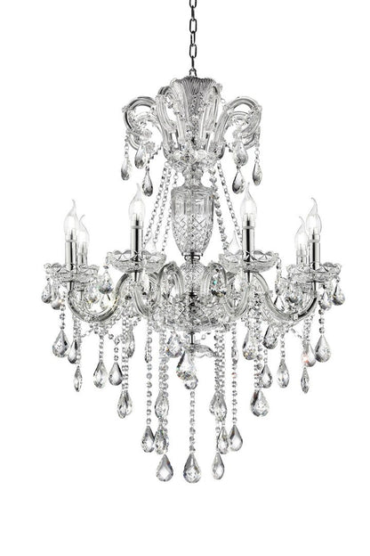 Eilish Silver Crystal 8-Led Light Chandelier