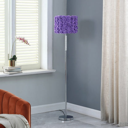 Lavender Roses In Bloom Acrylic/Metal Floor Lamp