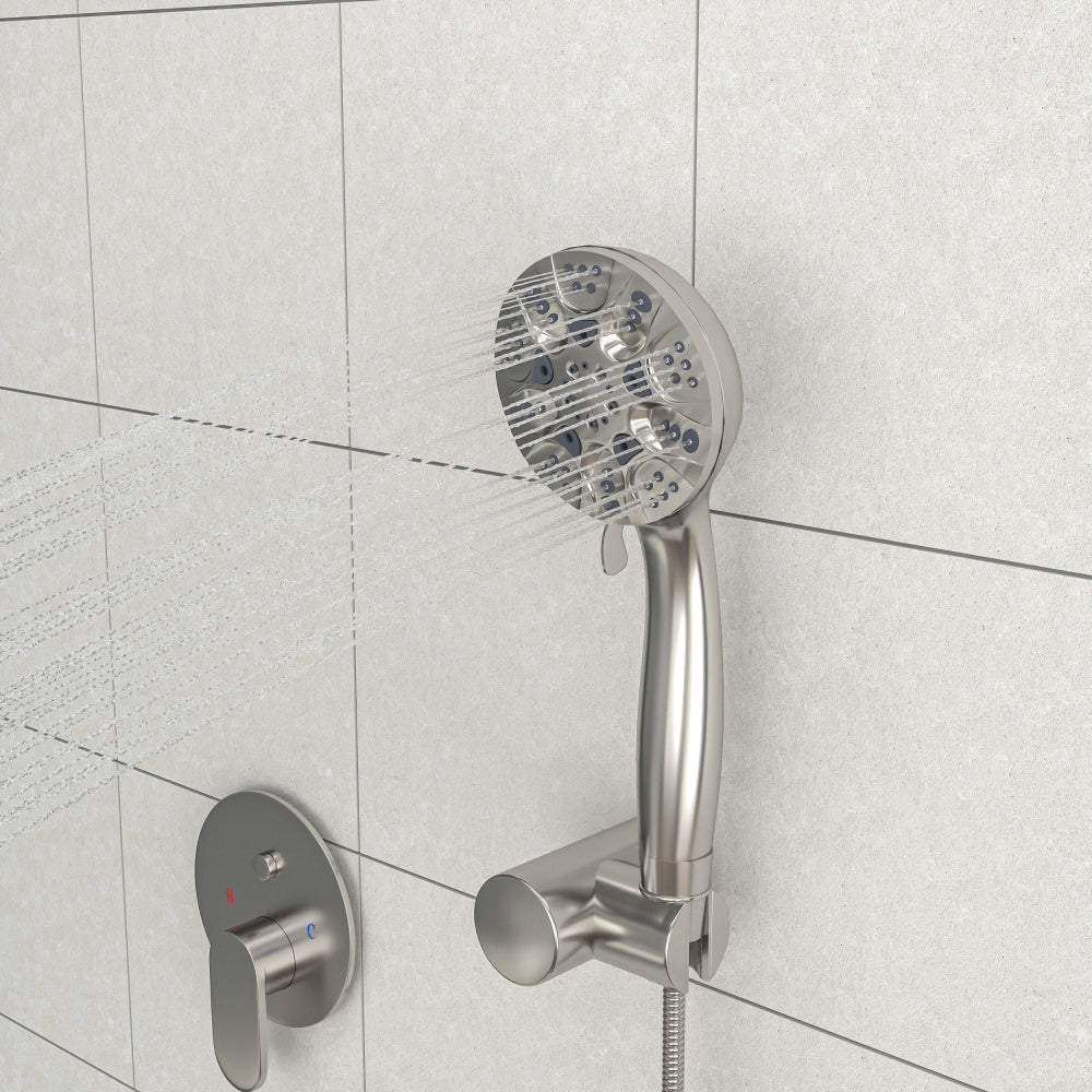 Rain Shower Head Systems, Dual Shower Heads, Brushed Nickel,Wall Mounted shower