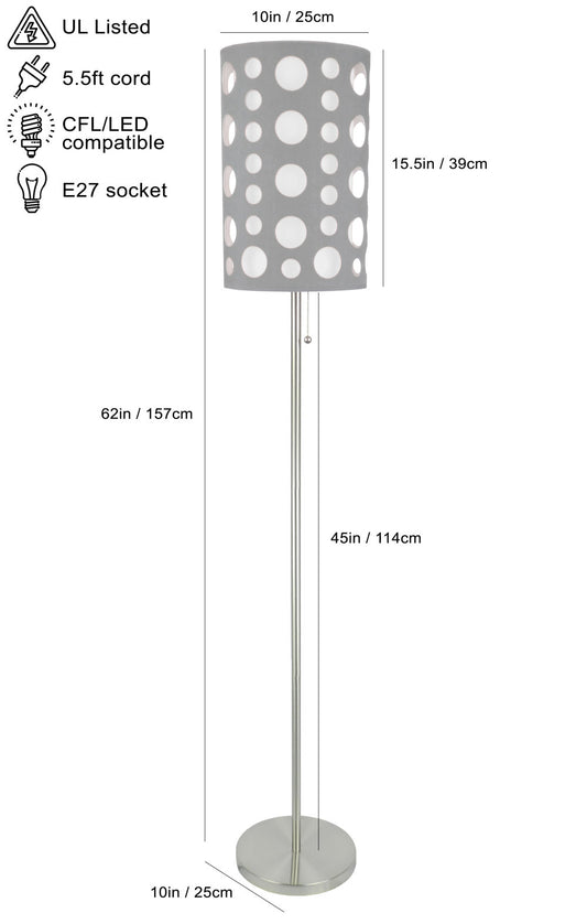 GREY/WHITE RETRO FLOOR LAMP