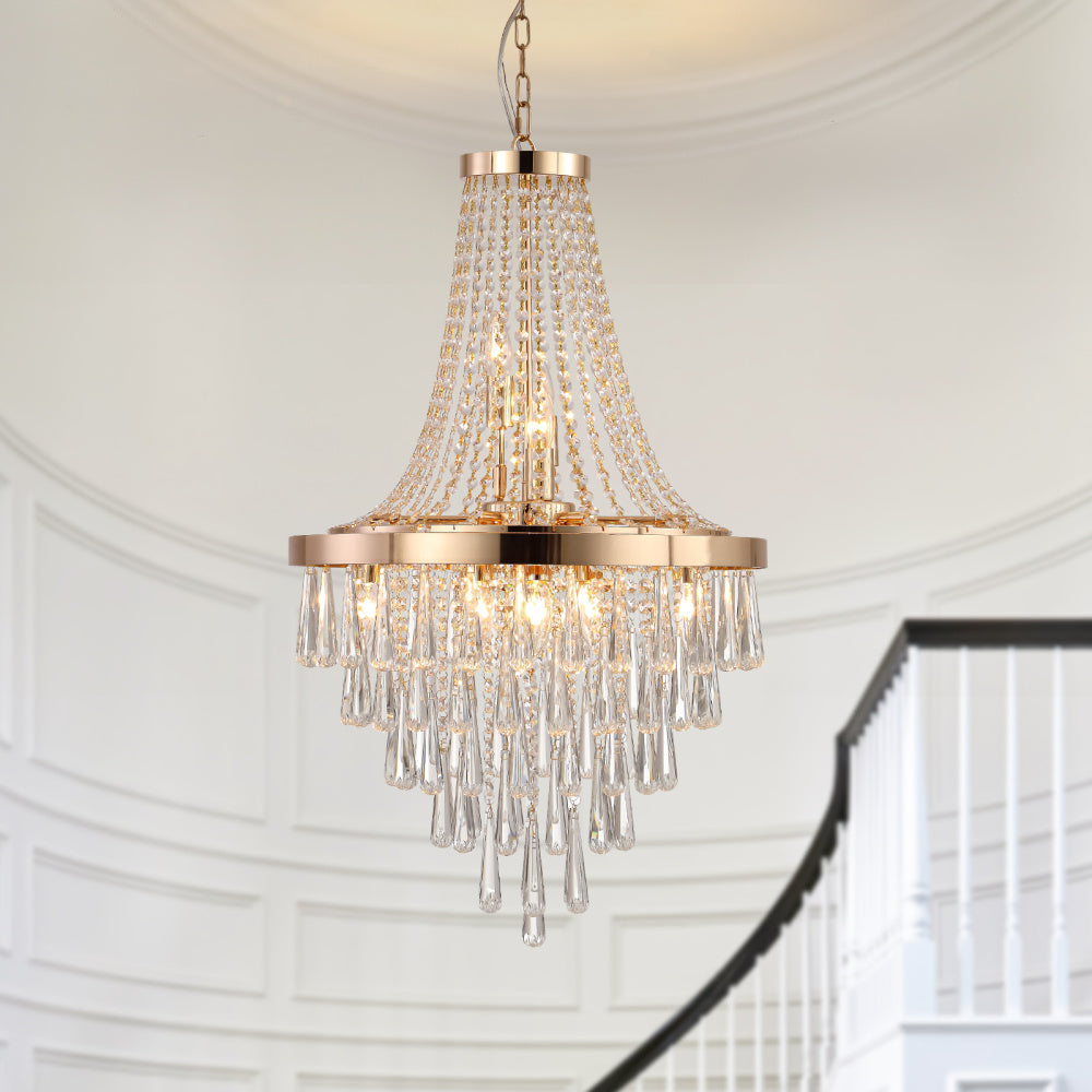 Chromium color Crystal Chandeliers,Large Contemporary Luxury Ceiling Lighting