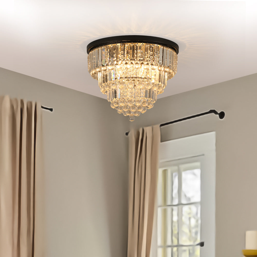 Black luxury modern style crystal lights, large ceiling chandeliers, dining room, living room,bedroom