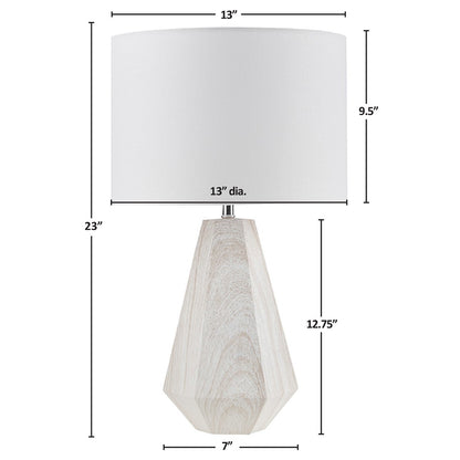 23&quot; Resin Table Lamp with Faux Wood Texture