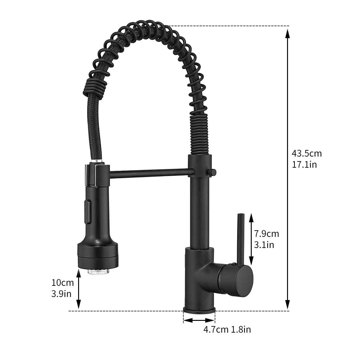 LED Commercial Kitchen Faucet with Pull Down Sprayer, Single Handle Single Lever Kitchen Sink Faucet