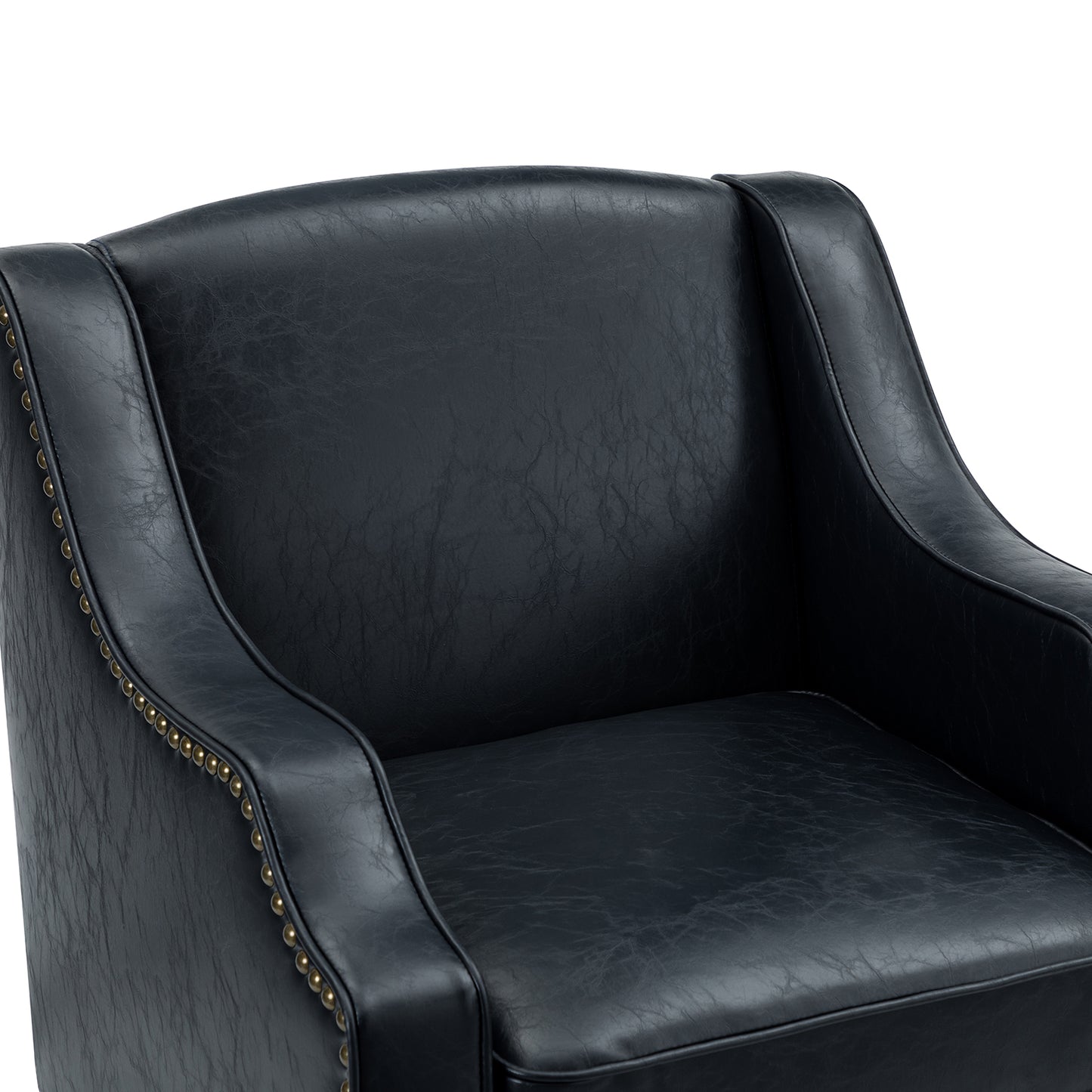 Moirai Vegan Leather Armchair-NAVY