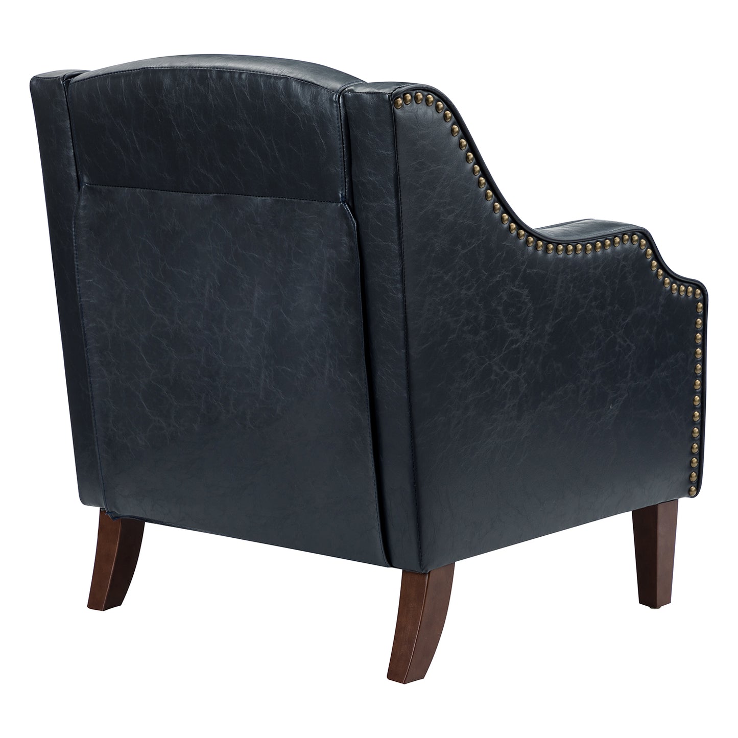 Moirai Vegan Leather Armchair-NAVY