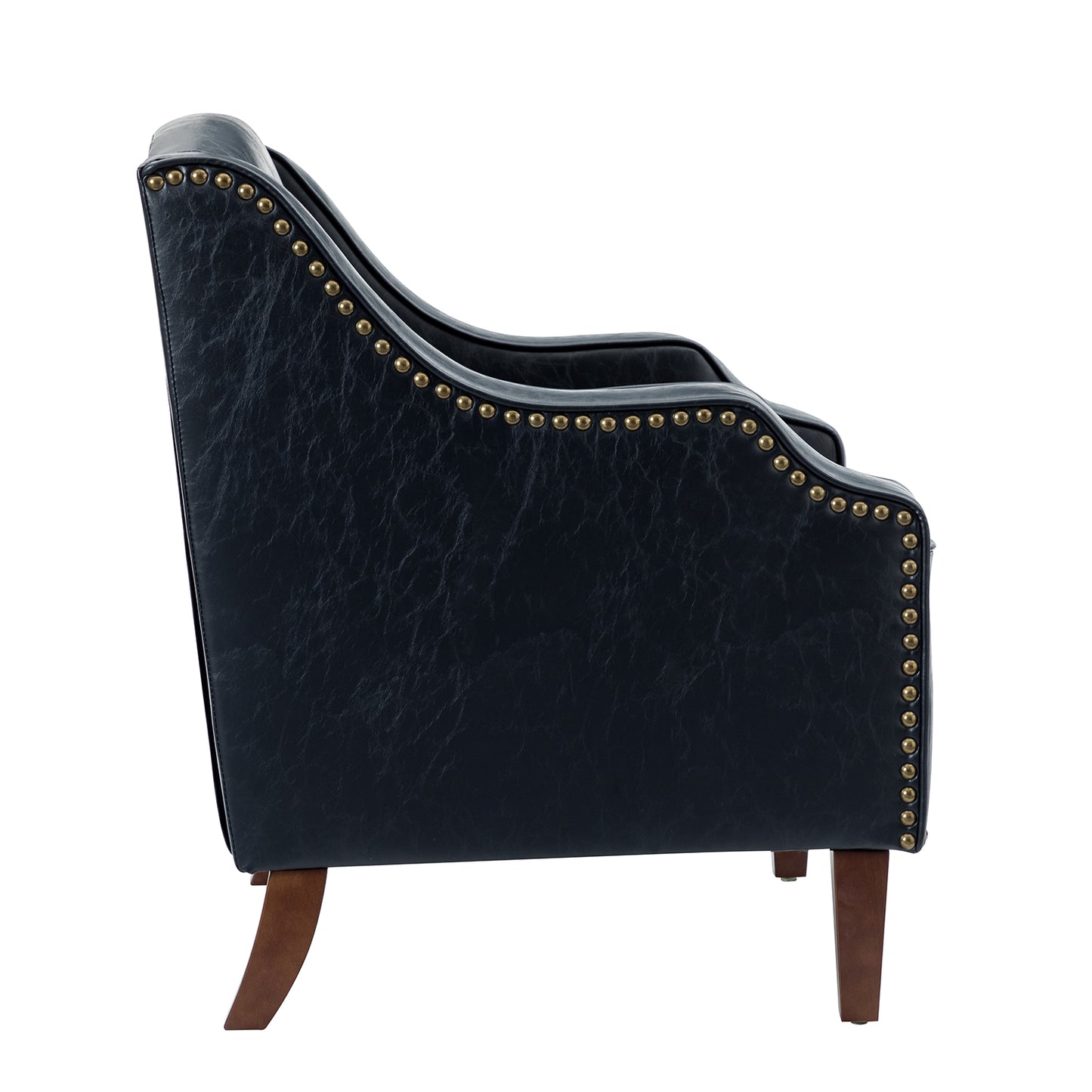 Moirai Vegan Leather Armchair-NAVY