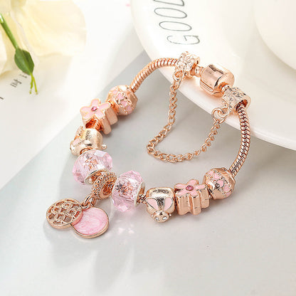 Women's Love Geometric Rose Gold Bracelet