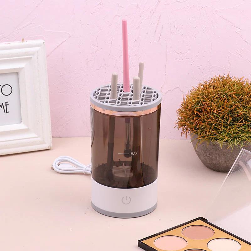 USB Plug Portable Electric Makeup Brush Cleaner, With Rubber Makeup Machine Electric USB Quick Cleaner Cleaning Brush Collar Brush Cosmetic Blend