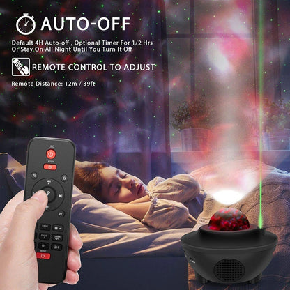 USB LED Star Night Light Music Starry Water Wave LED Projector Light Bluetooth Projector Sound-Activated Projector Light Decor