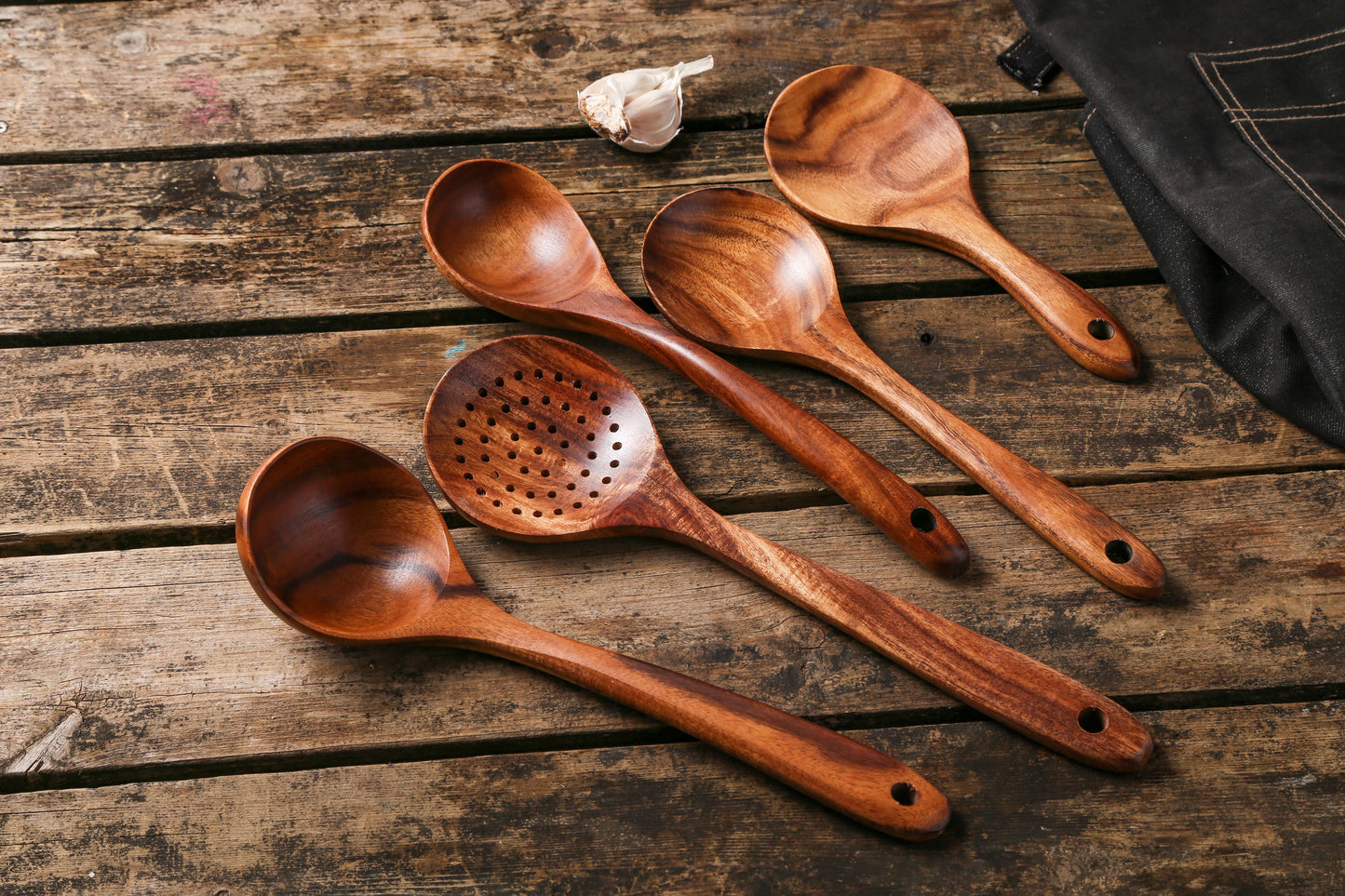 Classic Seven-Piece Wooden Kitchen Utensil Set