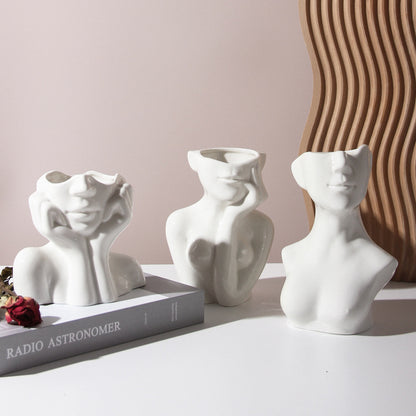 Human Body Shape Ceramic Vase