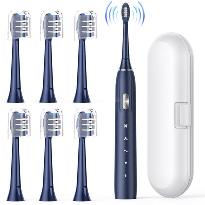 Electric Toothbrush for Adults - Rechargeable Electric Toothbrushes with Brush Heads & Holder, Travel Case, Power Electric Toothbrush with Holder，3 Hours Charge for 120 Days