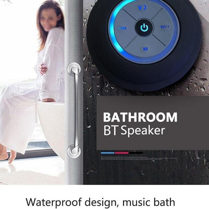 Waterproof Bluetooth Wireless Speaker, Electronics Gifts for Girls Boys Men Women Kids, 5W Mini Portable Speaker with Suction Cup and Mic for Bathroom