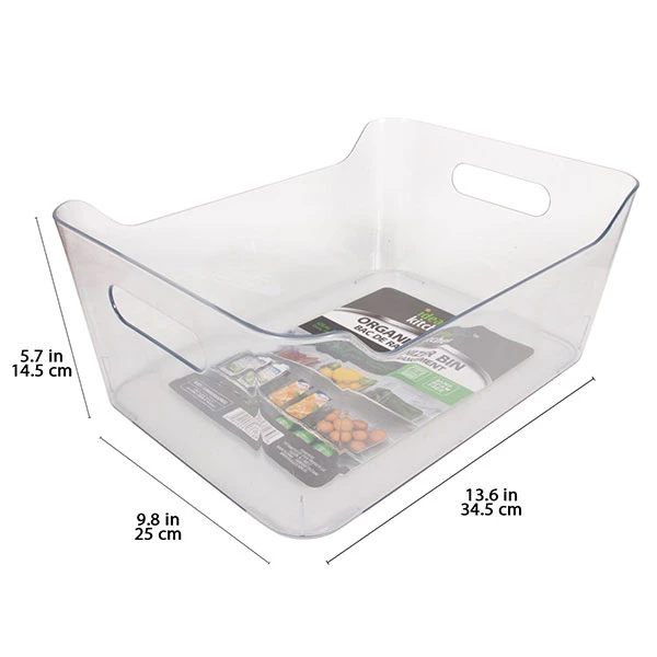 Clear Space Plastic Bins 3 Piece Set-1 Large, 1 Medium, 1 Small-Perfect Kitchen Organization or Pantry Storage – Fridge Organizer, Cabinet Organizers, Storage Bins,, Pantry Organizer, Clear Storage Containers