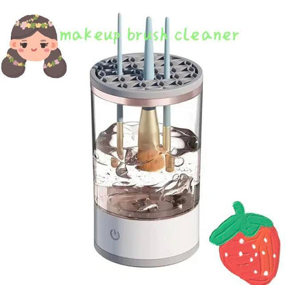 USB Plug Portable Electric Makeup Brush Cleaner, With Rubber Makeup Machine Electric USB Quick Cleaner Cleaning Brush Collar Brush Cosmetic Blend