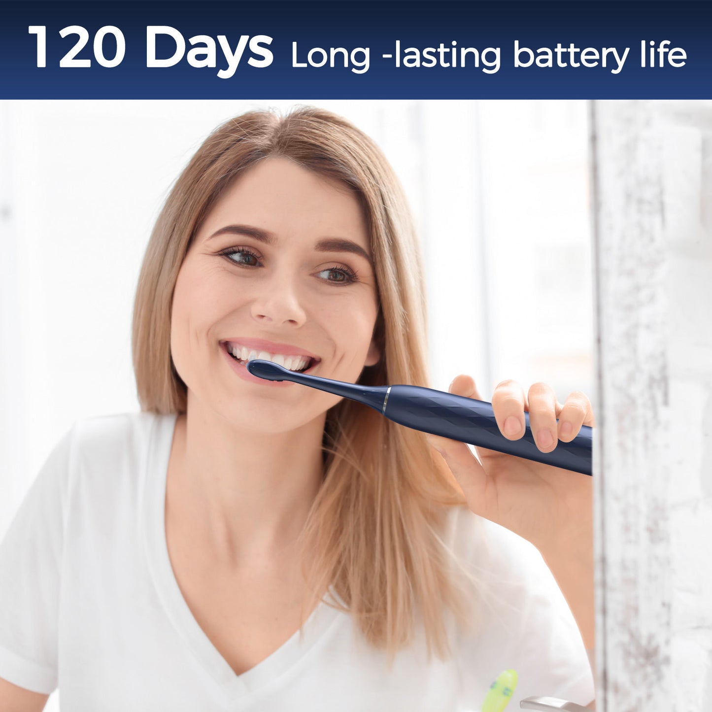 Electric Toothbrush for Adults - Rechargeable Electric Toothbrushes with Brush Heads & Holder, Travel Case, Power Electric Toothbrush with Holder，3 Hours Charge for 120 Days