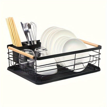 1 piece kitchen utensil drain rack countertop organizer double dish rack metal storage rack