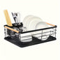 1 piece kitchen utensil drain rack countertop organizer double dish rack metal storage rack