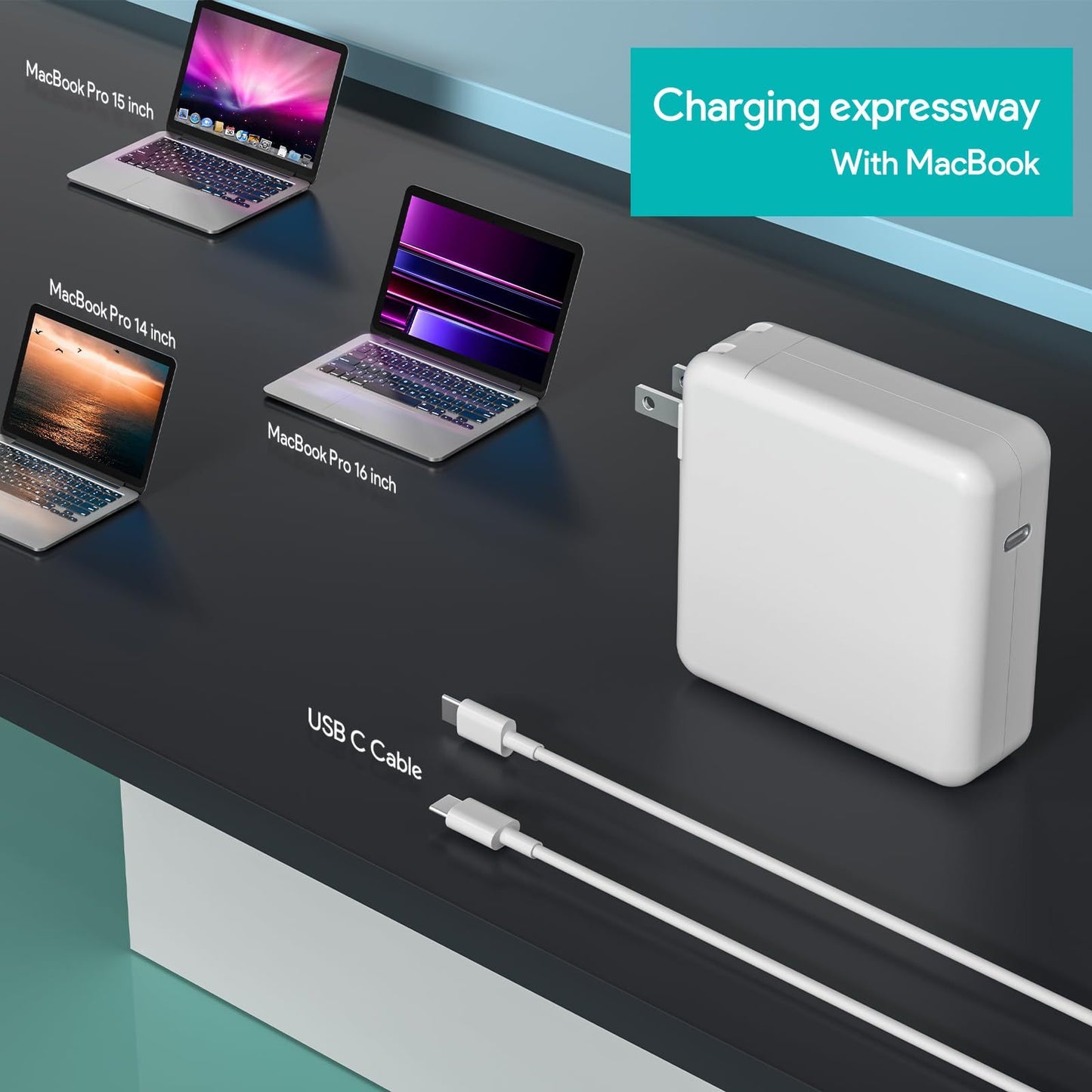 Mac Book Pro Charger - 96W USB C Charger Fast Charger for USB C Port MacBook pro &MacBook Air, ipad Pro,