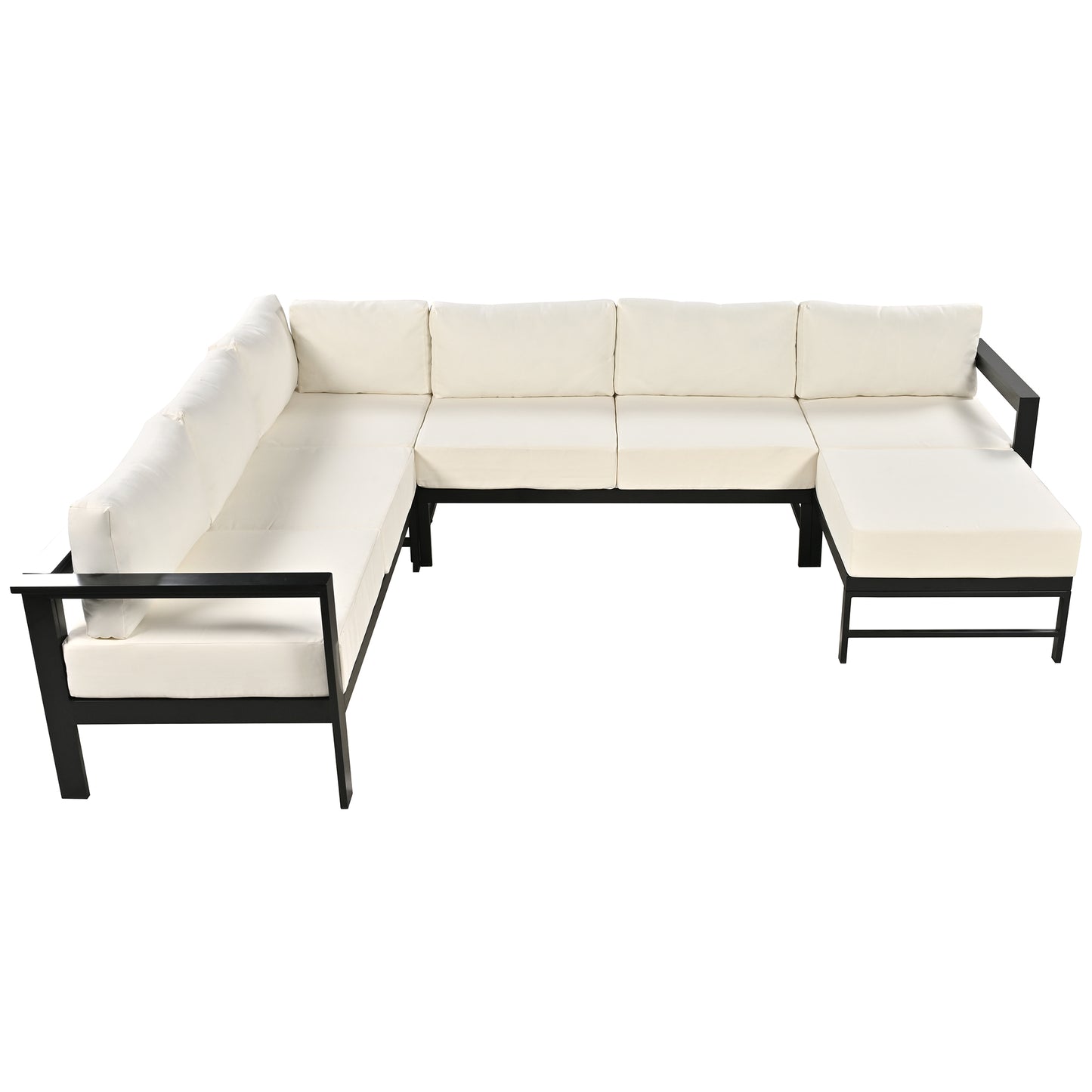 U-shaped multi-person outdoor sofa set, suitable for gardens, backyards, and balconies.