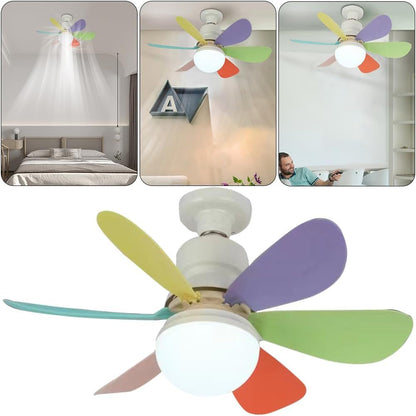 Ceiling Fan Light, 40W E27 Base High Airflow Ceiling Fan with Remote Control, Removable Fan Blade, 3 Speed Adjustment