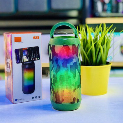 LED Color Light Wireless Bluetooth Portable Speaker with Colorful Display A1 for Universal Cell Phone And Bluetooth Device